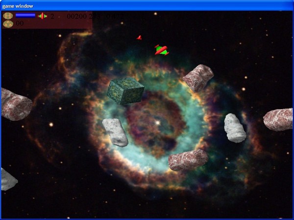 Game Window of Astro Hunter 3D Deluxe. An asteroid shooter game for your pc.