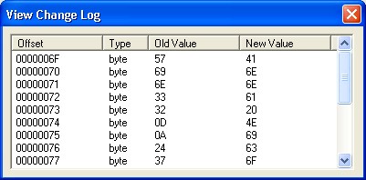 change log shows changes to binary files