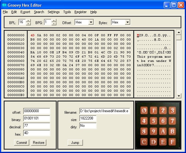 hex editor using windows color scheme