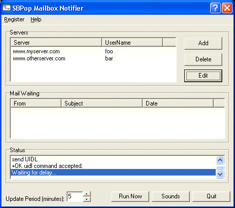 SBPop: Email Notification Screenshot