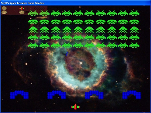 Game window of Scott's Space Invaders